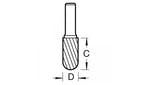 Trend S49/3 x 6mm STC Solid Carbide Bullnose Burr 10 x 20mm