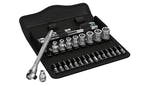 Image of Wera 8100 SA 7 Zyklop Metal Push Ratchet & Socket Set of 28 Metric 1/4in Drive