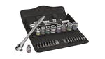 Image of Wera 8100 SB 7 Zyklop Metal Push Ratchet & Socket Set of 29 Metric 3/8in Drive