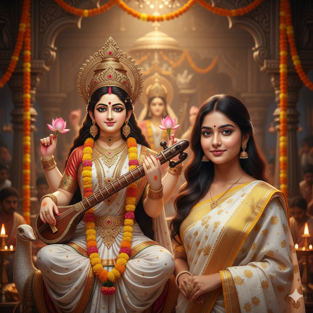 Basant Panchami Prompt For Girls  - AI Generated Image