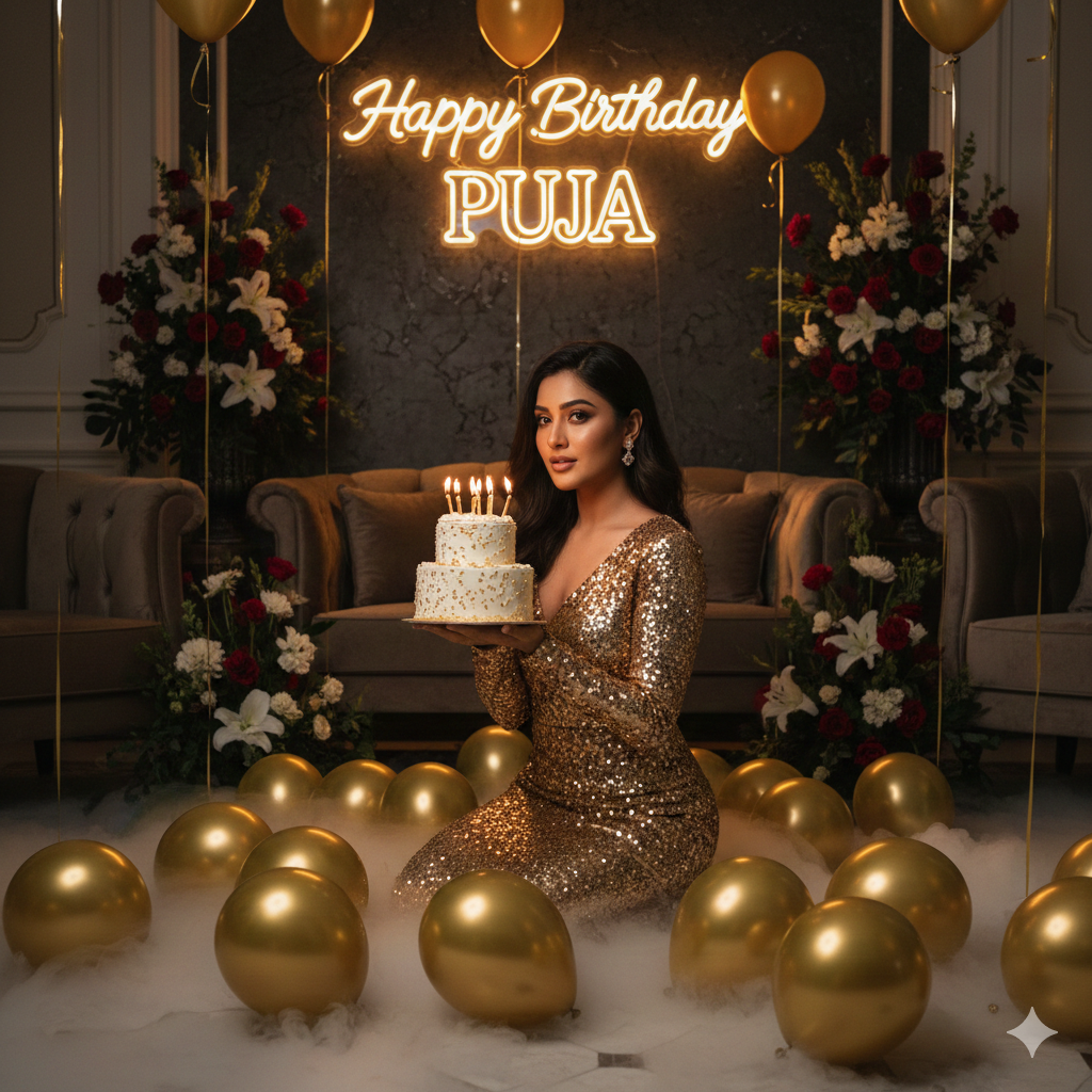 Birthday Prompt For Girls Celibrate Your Luxury Style Birthday Photo On Google Gemini - AI Generated Image