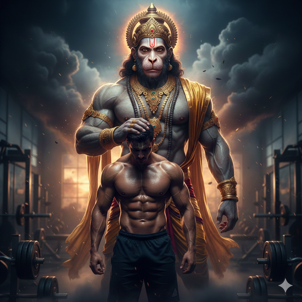 Hanuman Ji Gym Ai Photo Editing Prompt Try On Google Gemini - AI Generated Image
