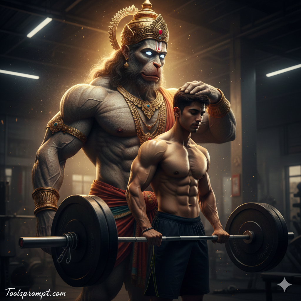 Viral Hanumanji Gym Ai Photo Editing Prompt - AI Generated Image