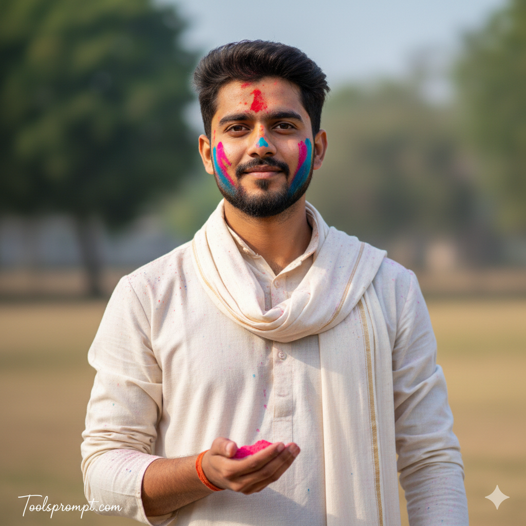 Happy Holi Ai Prompt For Boys  - AI Generated Image