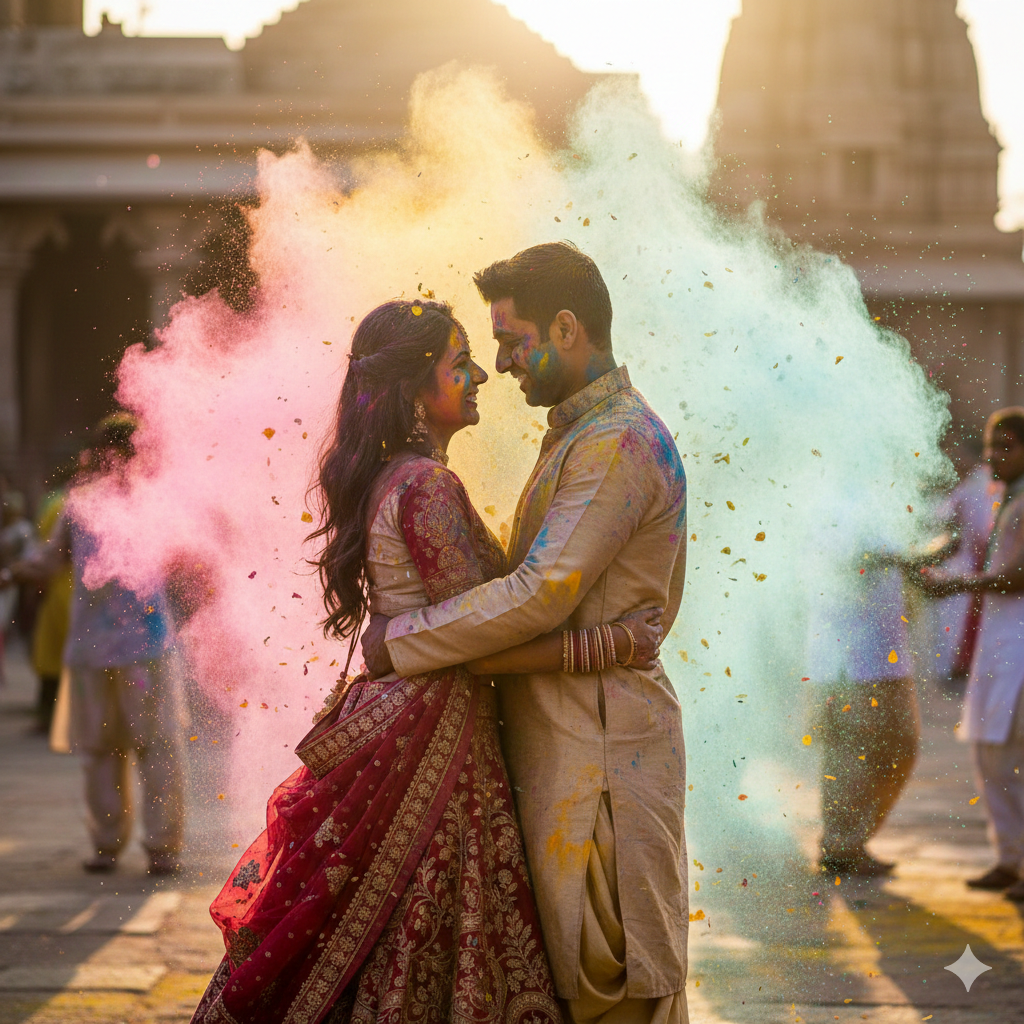Couple Ai Holi Prompt Viral Photo Editing Prompt - AI Generated Image