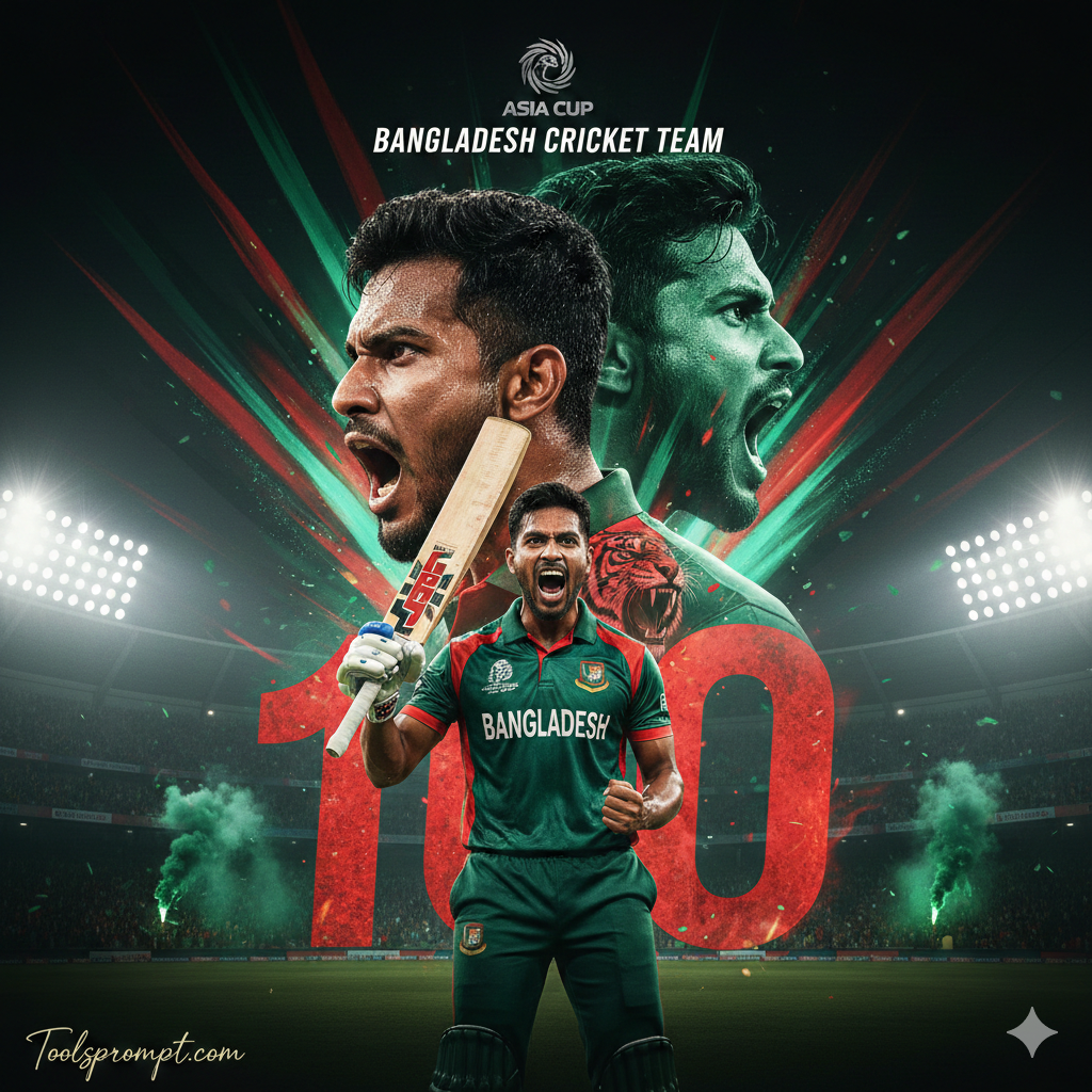 Asia Cup Bangladesh Poster Ai Photo Editing Prompt - AI Generated Image