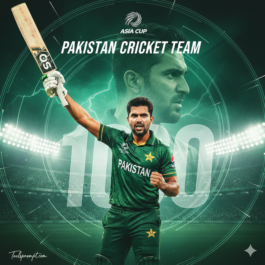 Asia Cup Pakistan Poster Ai Photo Editing Prompt - AI Generated Image