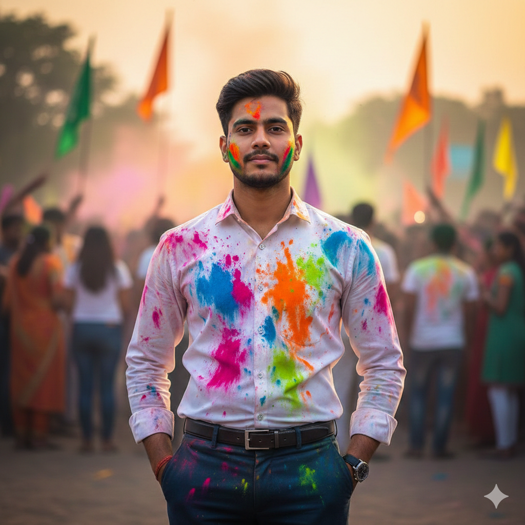 Viral Holi Ai Photo Editing Prompt For Bing Image Creator - AI Generated Image
