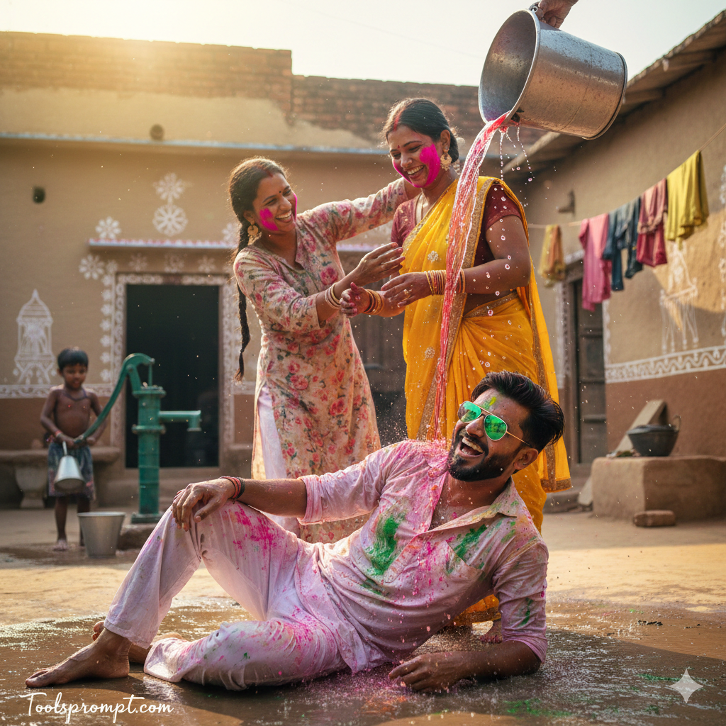 Trending Happy Holi Ai Photo Editing Prompt  - AI Generated Image