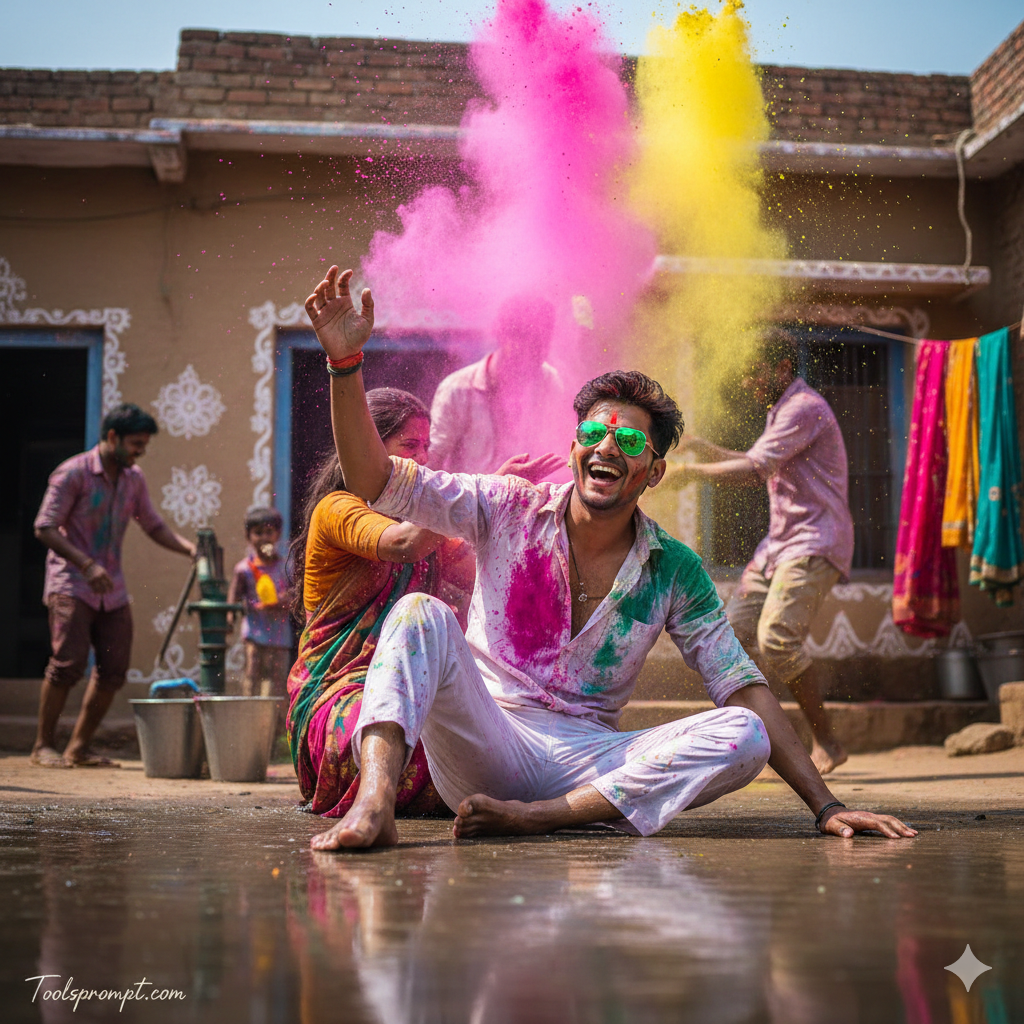 Prompt Seen Happy Holi Ai Photo Editing Prompt Try On Stable Diffusion - AI Generated Image