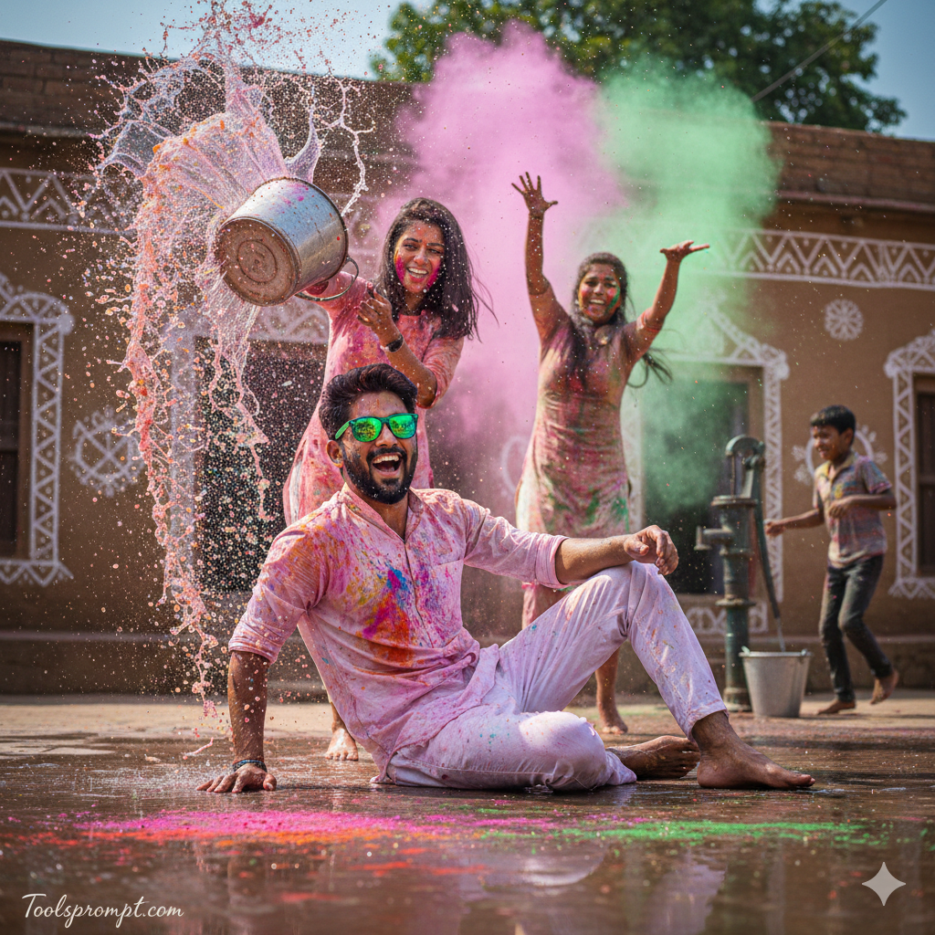 Holi Prompt Seen Best Ai Photo Editing Prompt To Make A Viral Photo Using Chatgpt - AI Generated Image