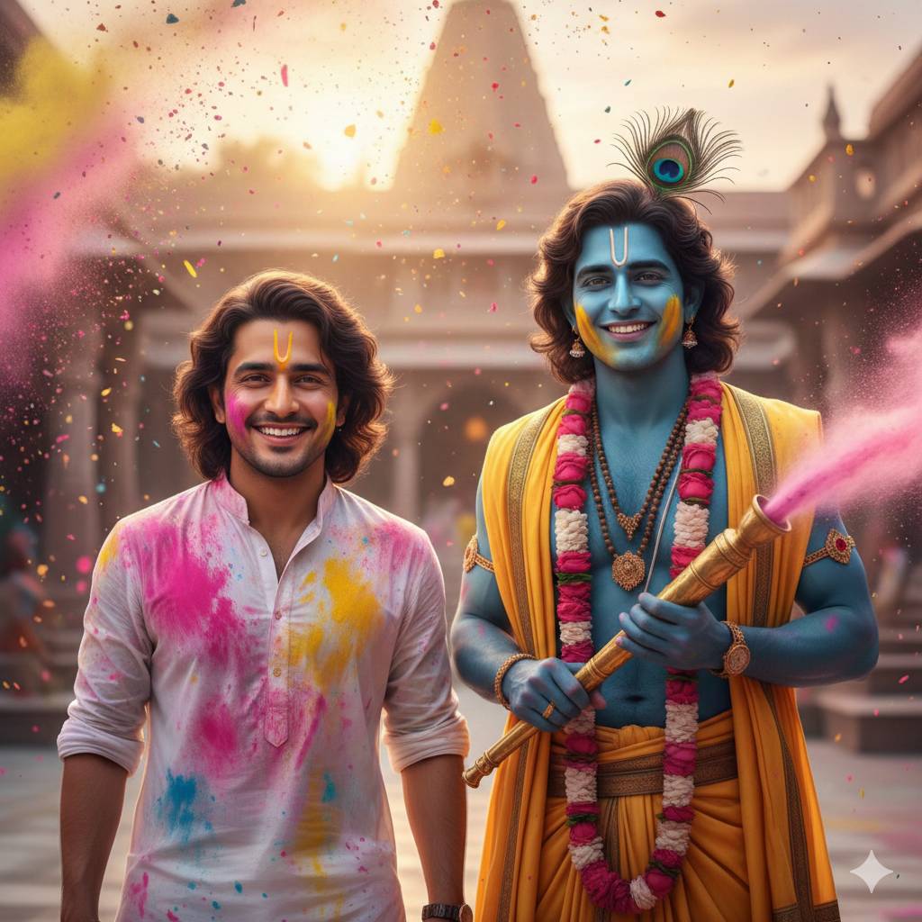 Viral Holi with Krishna Ai Photo Editing Prompts Try On Bing Image Creator - AI Generated Image