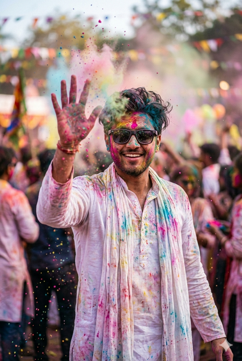 Holi Festival Ai Photo Editing Prompt - AI Generated Image