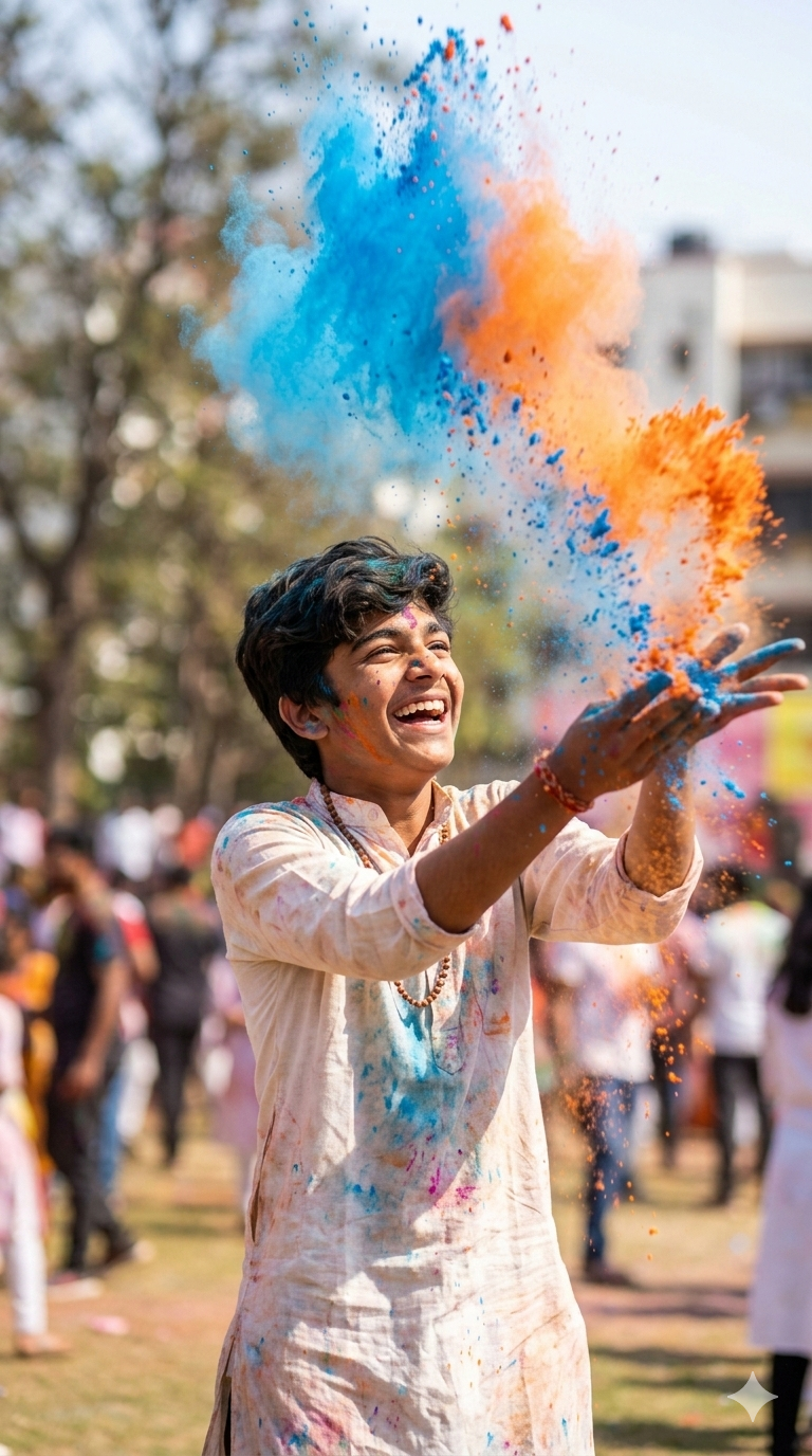 Color Splash Holi AI Photo Editing Prompts 2026 - AI Generated Image