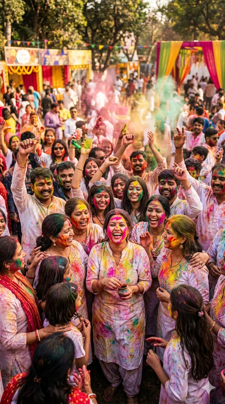 Group Holi Ai Photo Editing Prompt For Chatgpt  - AI Generated Image