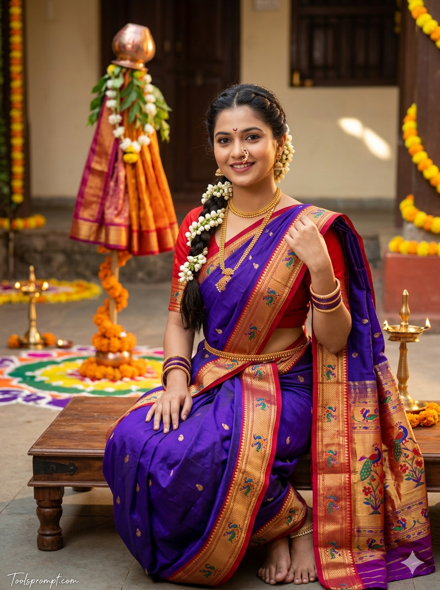 Gudi Padwa Ai Photo Editing Prompt Best to Create On Bing Image Creator  - AI Generated Image