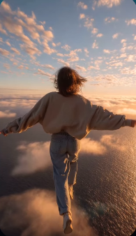 Girls Running On Cloud Ai Photo Editing Prompt For Google Gemini Ai  - AI Generated Image