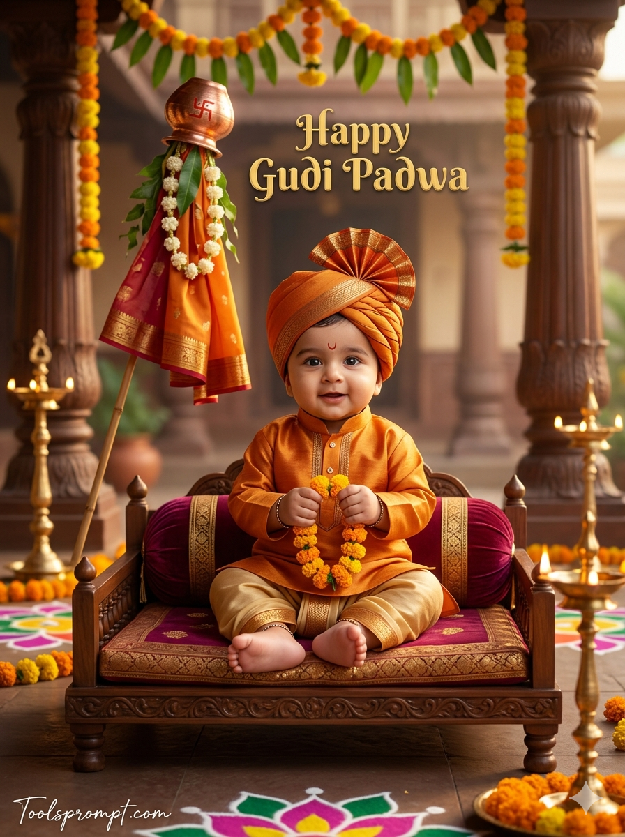 Gemini Baby Gudipadwa Ai Photo Editing Prompt - AI Generated Image
