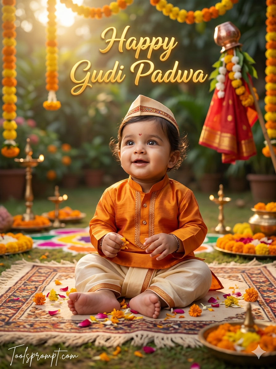 Gemini Baby Gudi-Padwa Ai Photo Editing Prompt For Chatgpt  - AI Generated Image