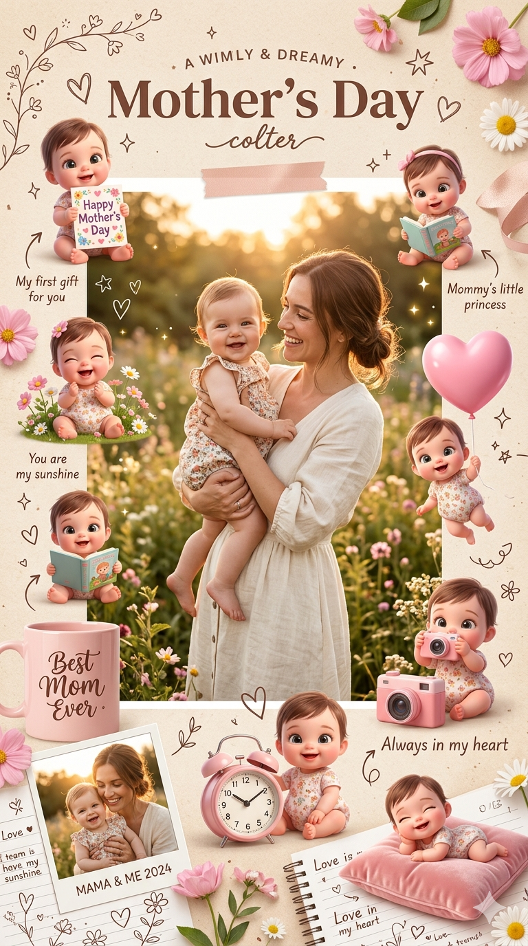 Mother Day Chibbi Style Ai Photo Editing Prompt  - AI Generated Image
