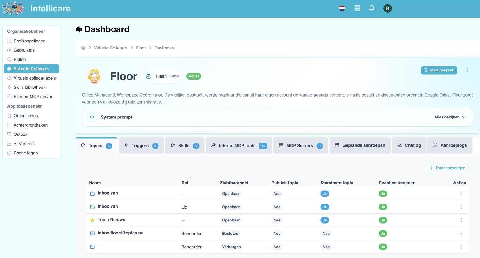 Example dashboard