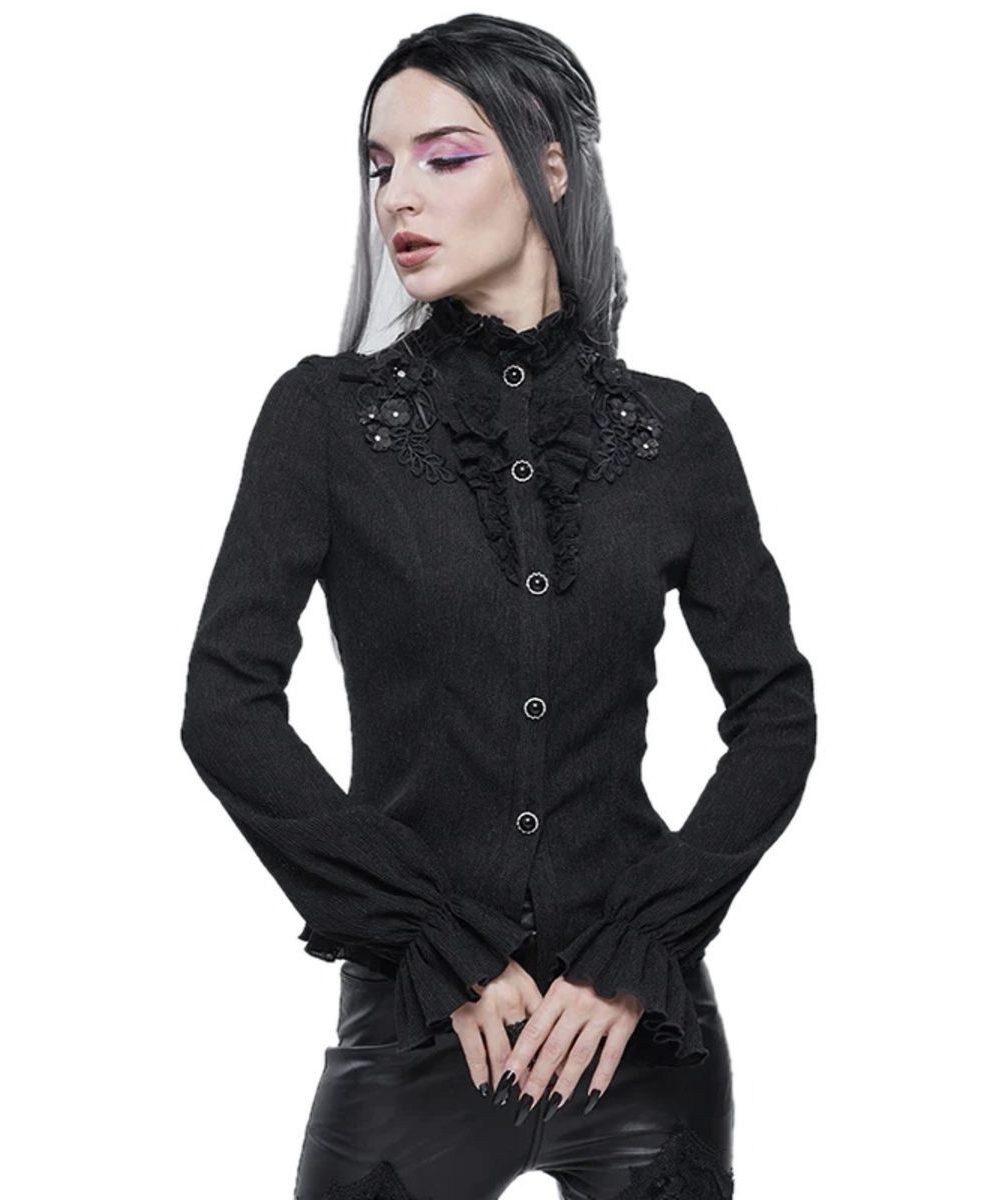 halenka dámská - 3D appliqued shoulder gothic - DEVIL FASHION - SHT07601