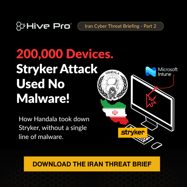 Email banner of cyber threat brief report