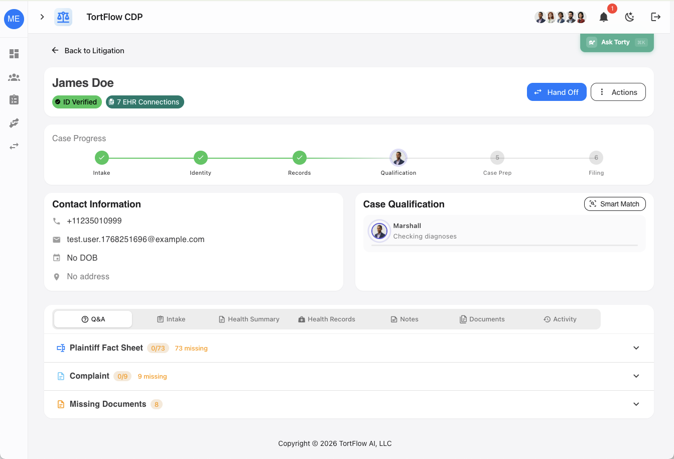 TortFlow Case Development Platform