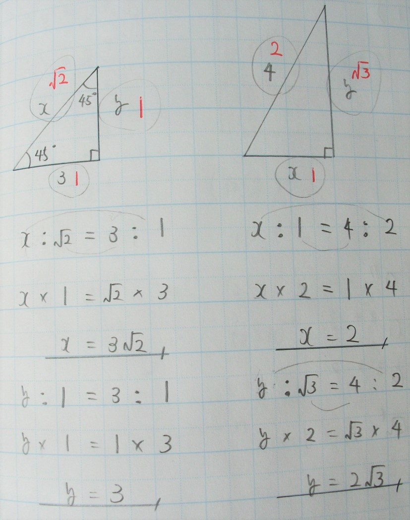 Tossランド 特別な直角三角形の辺の比の復習のさせ方