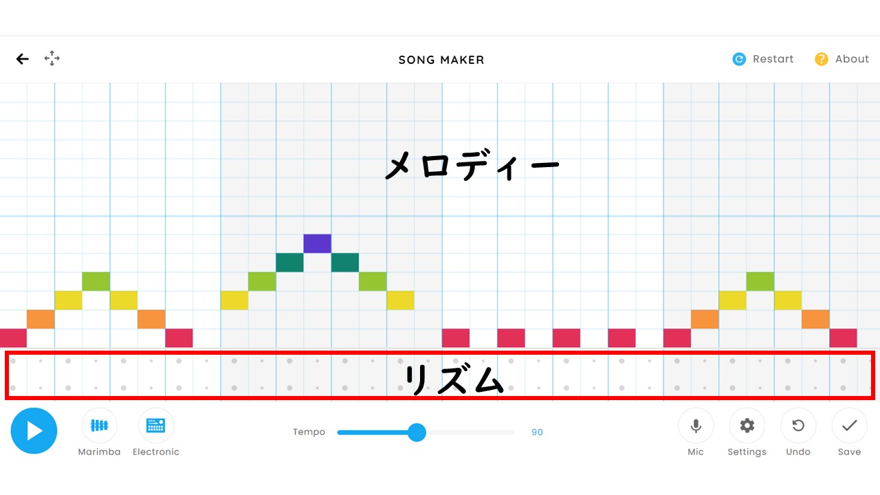 Tossランド Song Maker かえるの合唱 で最初の指導