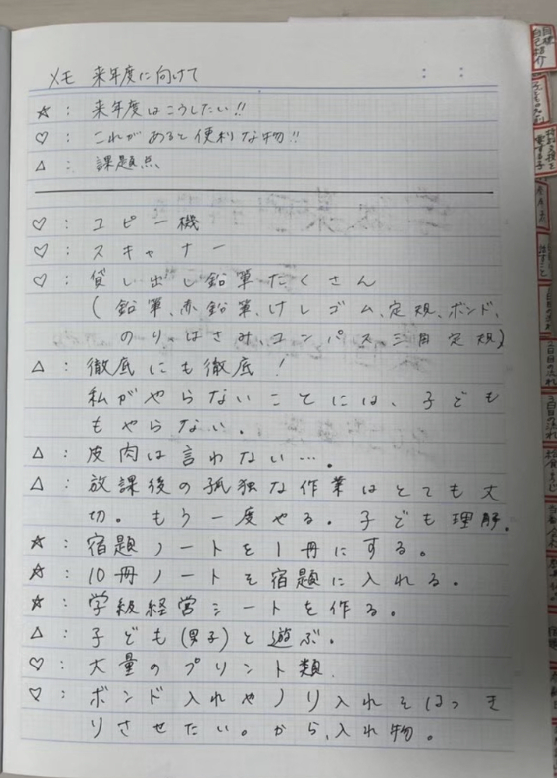 黄金の３日間ノートを前年度から書き始める | TOSSランド