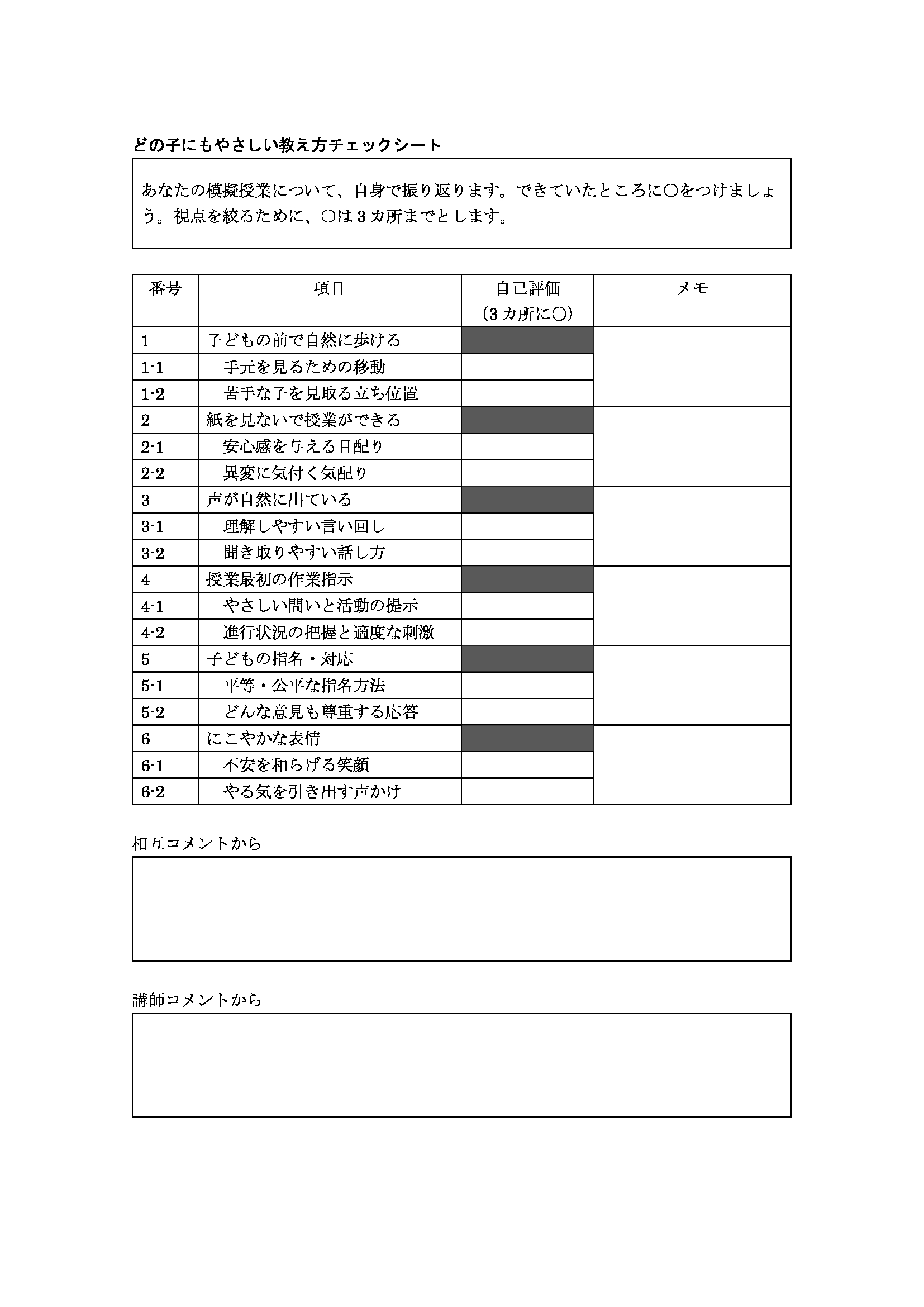 ダイバーシティの視点から見た指導法の工夫（1）～どの子にもやさしい