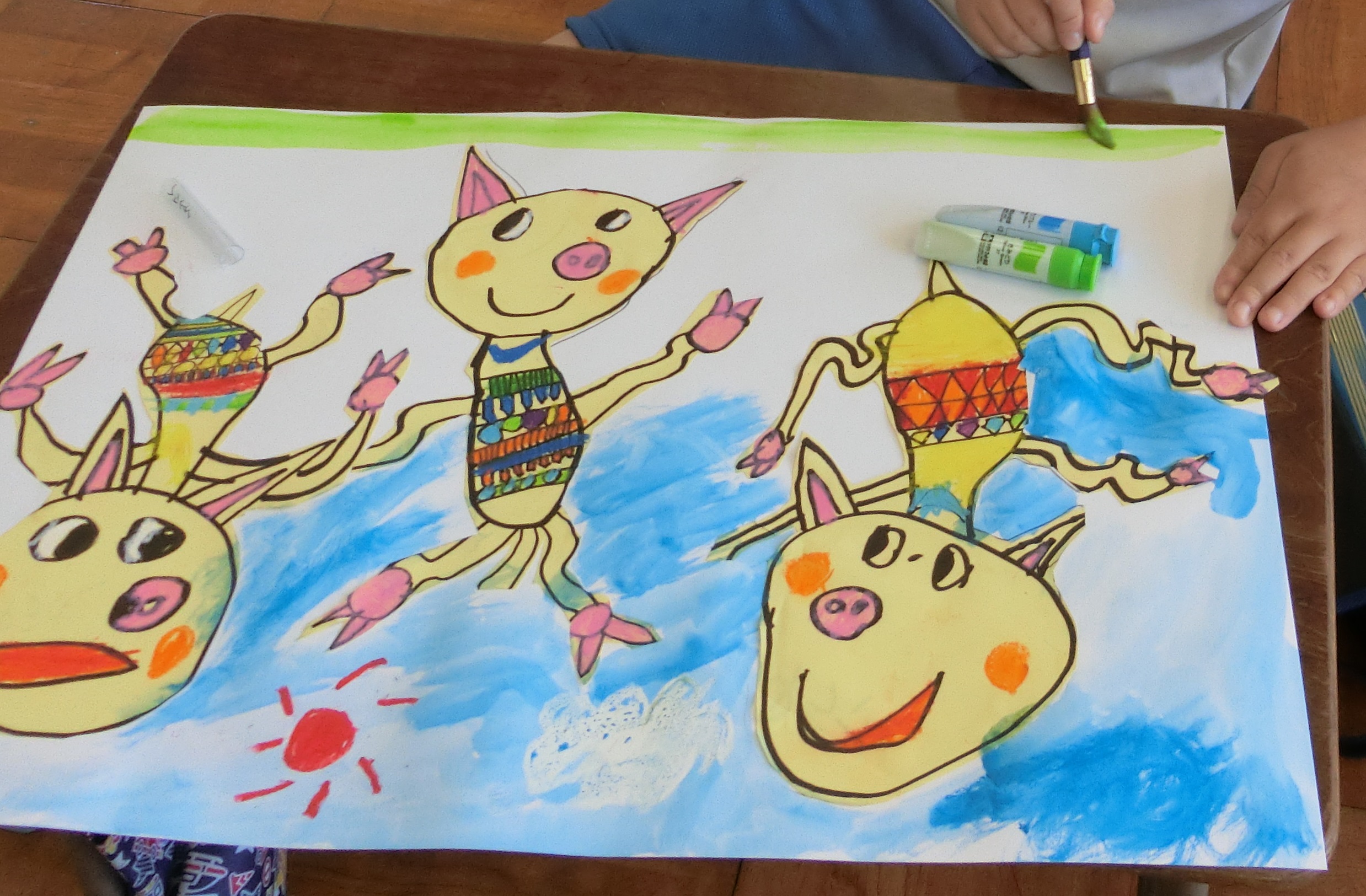 油絵　みーちゃん　夕方帰る子豚 油絵 みーちゃん 夕方帰る子豚 油絵 みーちゃん様専用 夕方帰る子豚