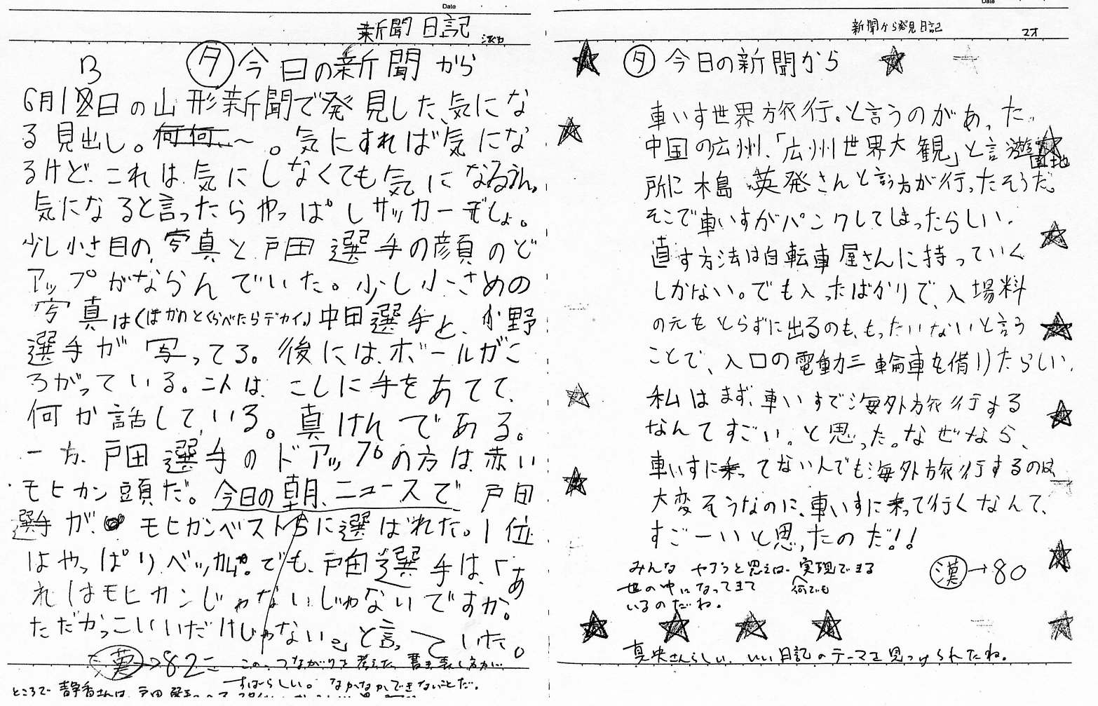 Tossランド 日記の向上をめざした学級通信