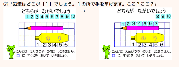 1年生授業記録・啓林館「大きさくらべ」番号をうつことで長さが 1年生授業記録・啓林館「大きさくらべ」番号をうつことで長さが