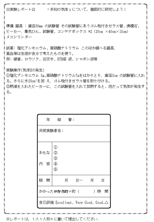 Tossランド １年化学１５ 気体xを探れ