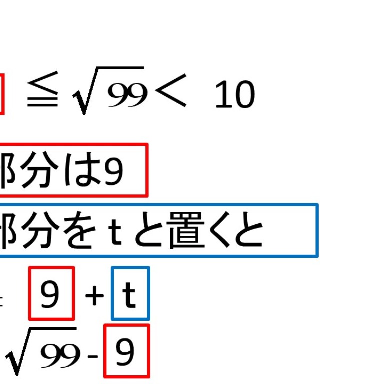 Tossランド 平方根の整数部分と小数部分