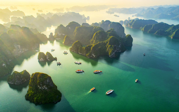 Day 8   shutterstock   1218765286 vietnam aerial view floating fishing village and rock island  halong bay  vietnam