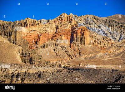 Colorful mountains above the ghami village mustang nepal k8wa5e