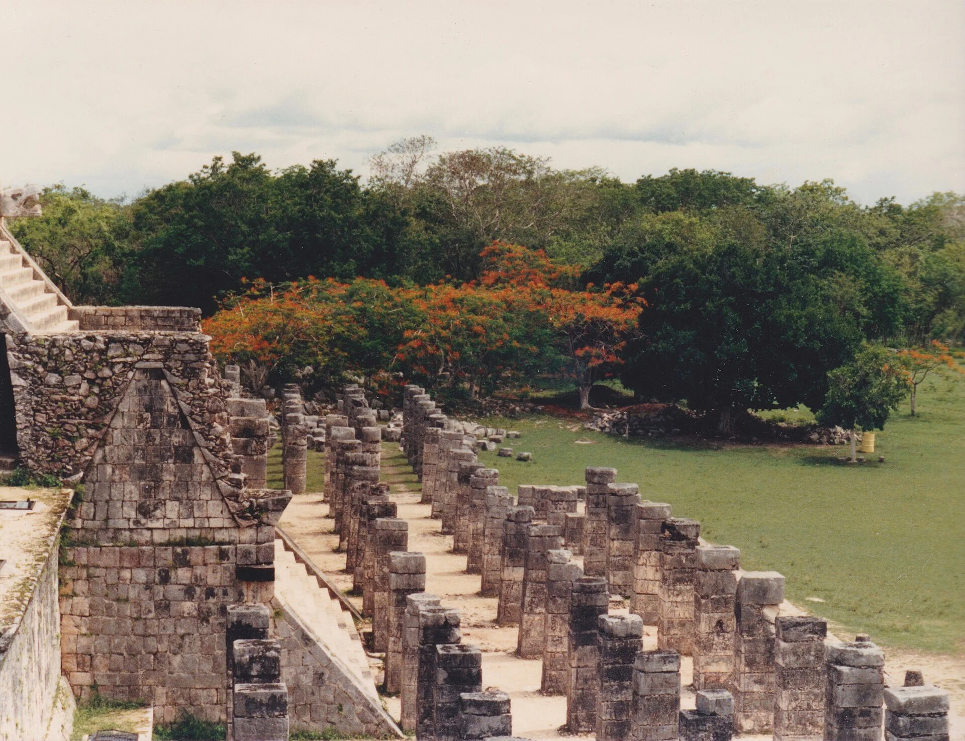 Stone columns at the Temple of the Warriors, Chichen Itza