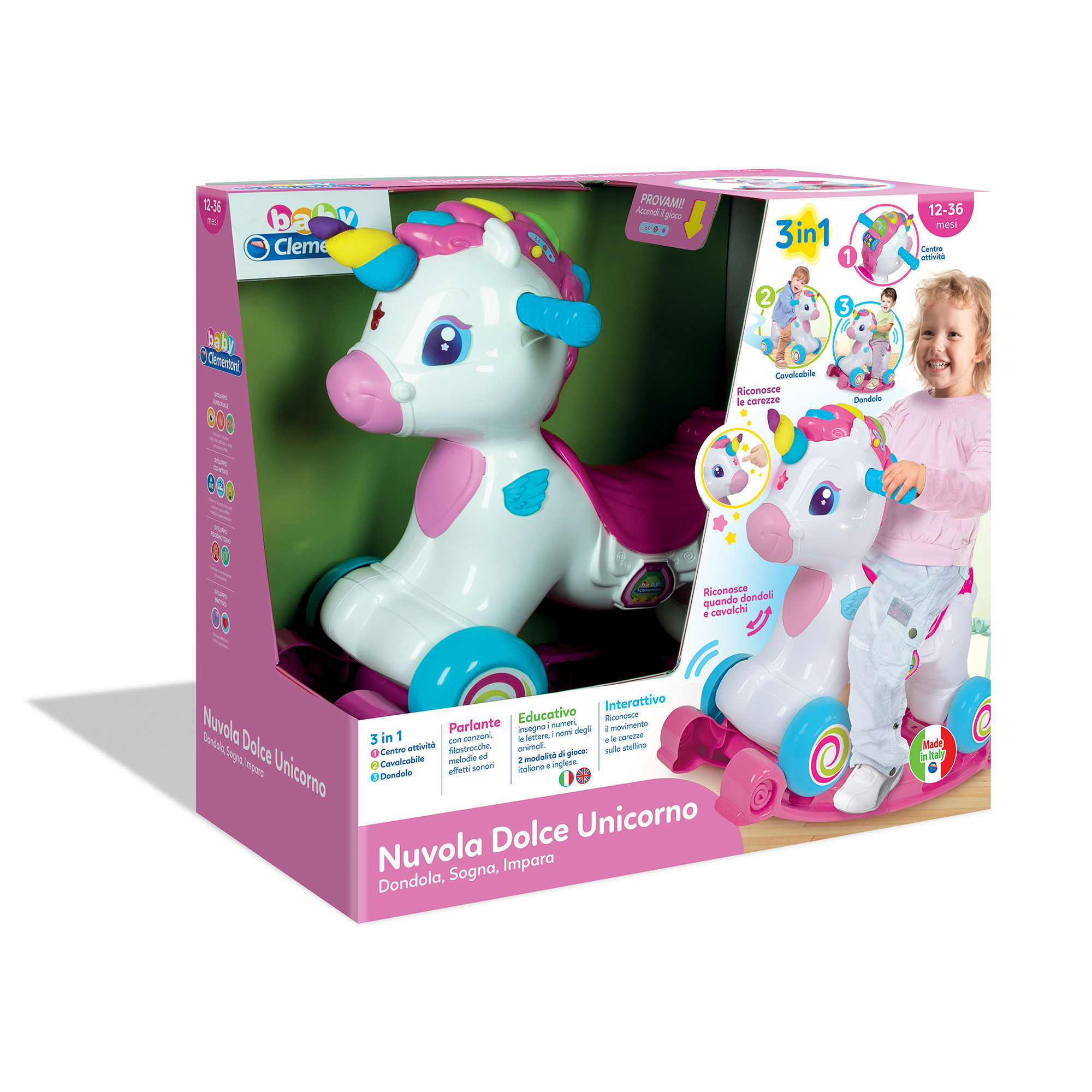 Cavallo A Dondolo 12 Mesi.Nuvola Dolce Unicorno Altro Toys Center