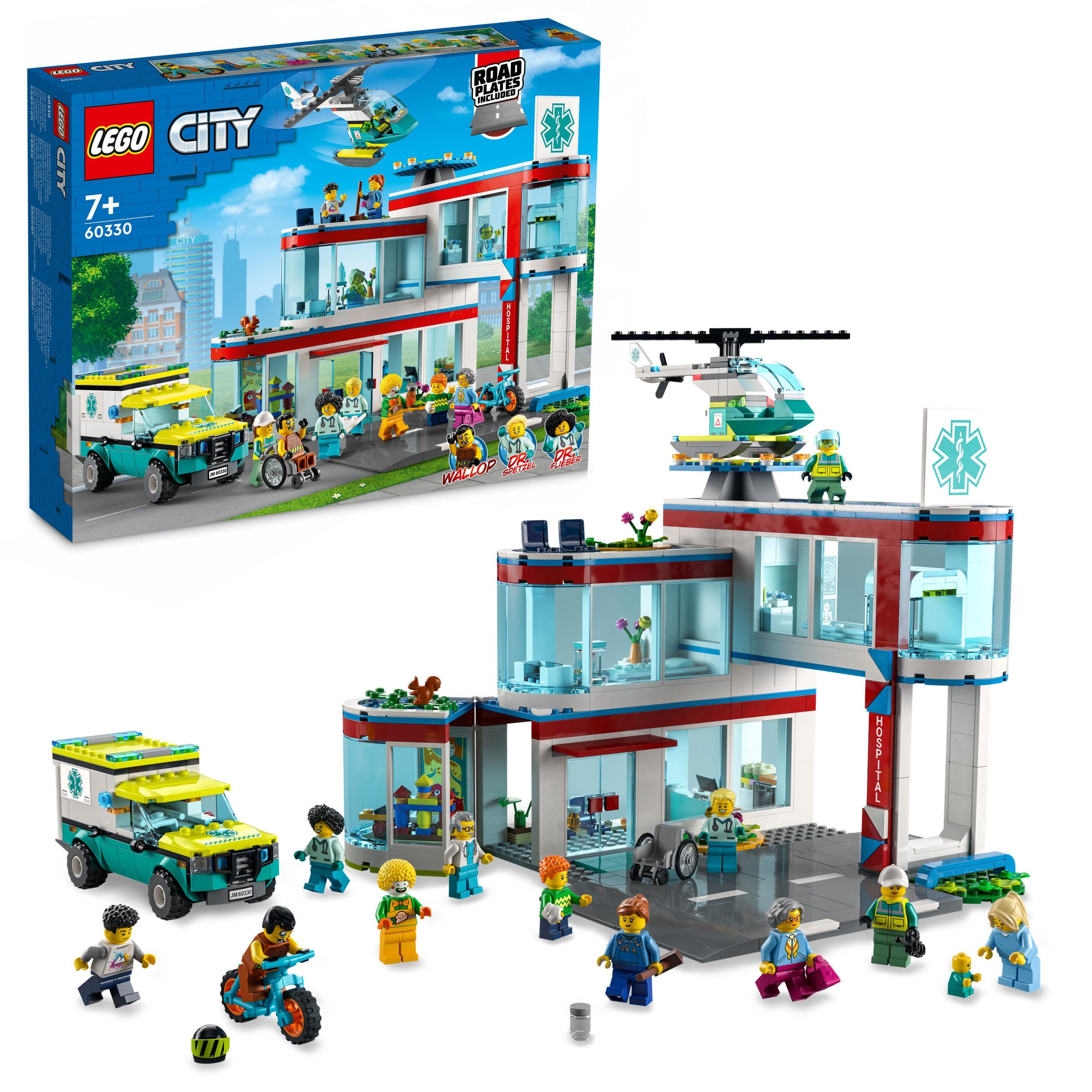Lego city ospedale, set con autoambulanza giocattolo ed elicottero di  soccorso, giochi per bambini 7+, idea regalo, 60330 - Toys Center