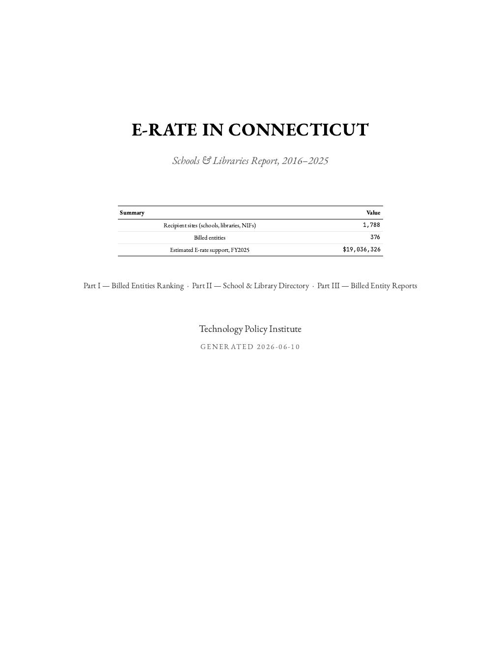 Connecticut report cover