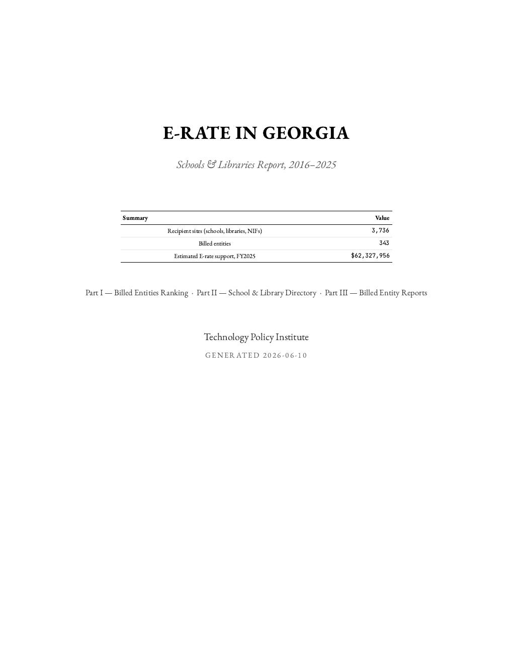 Georgia report cover