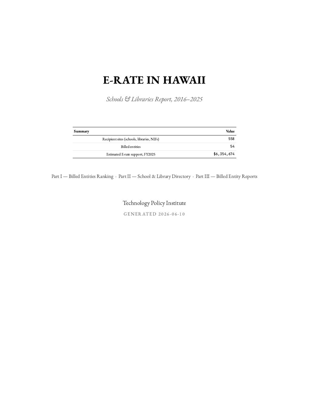 Hawaii report cover