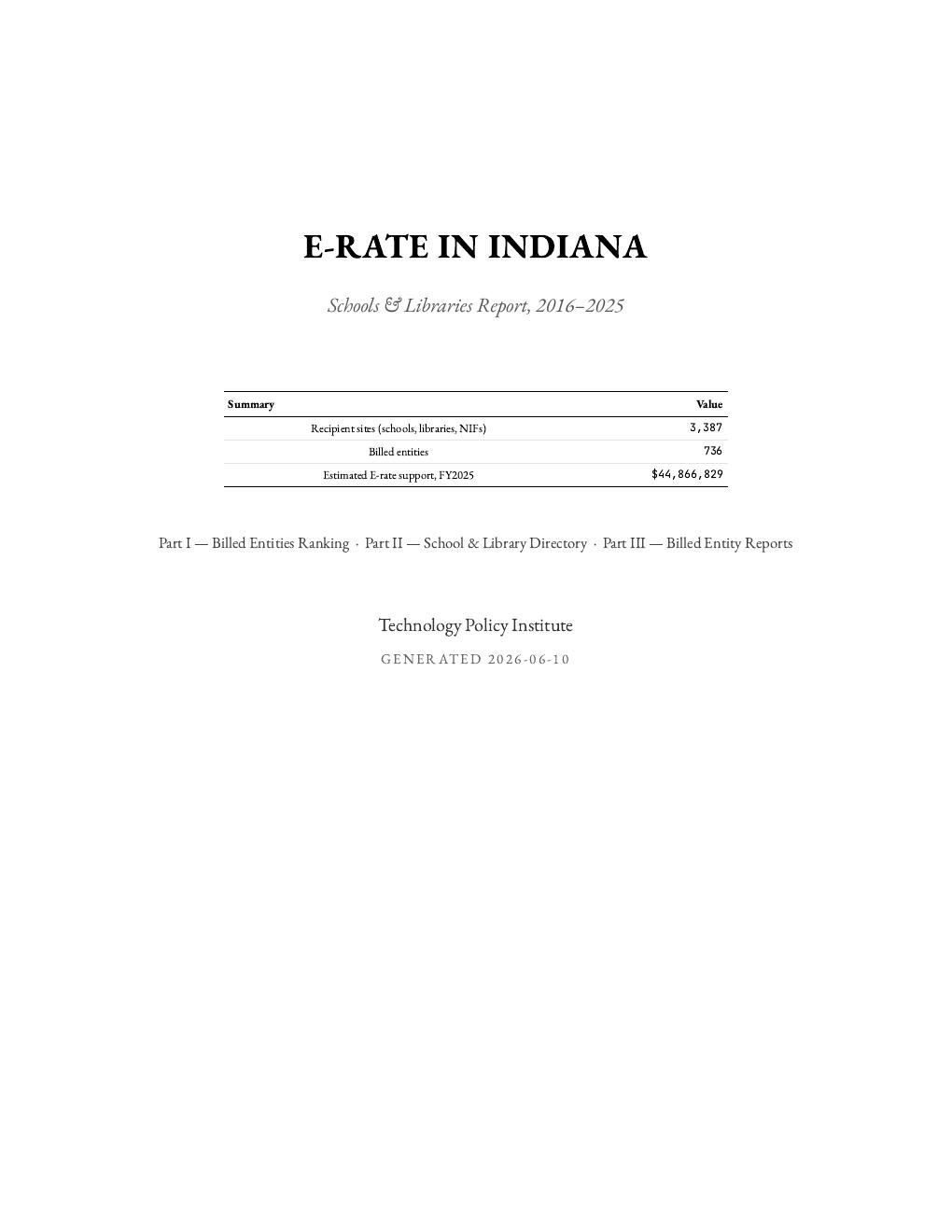 Indiana report cover