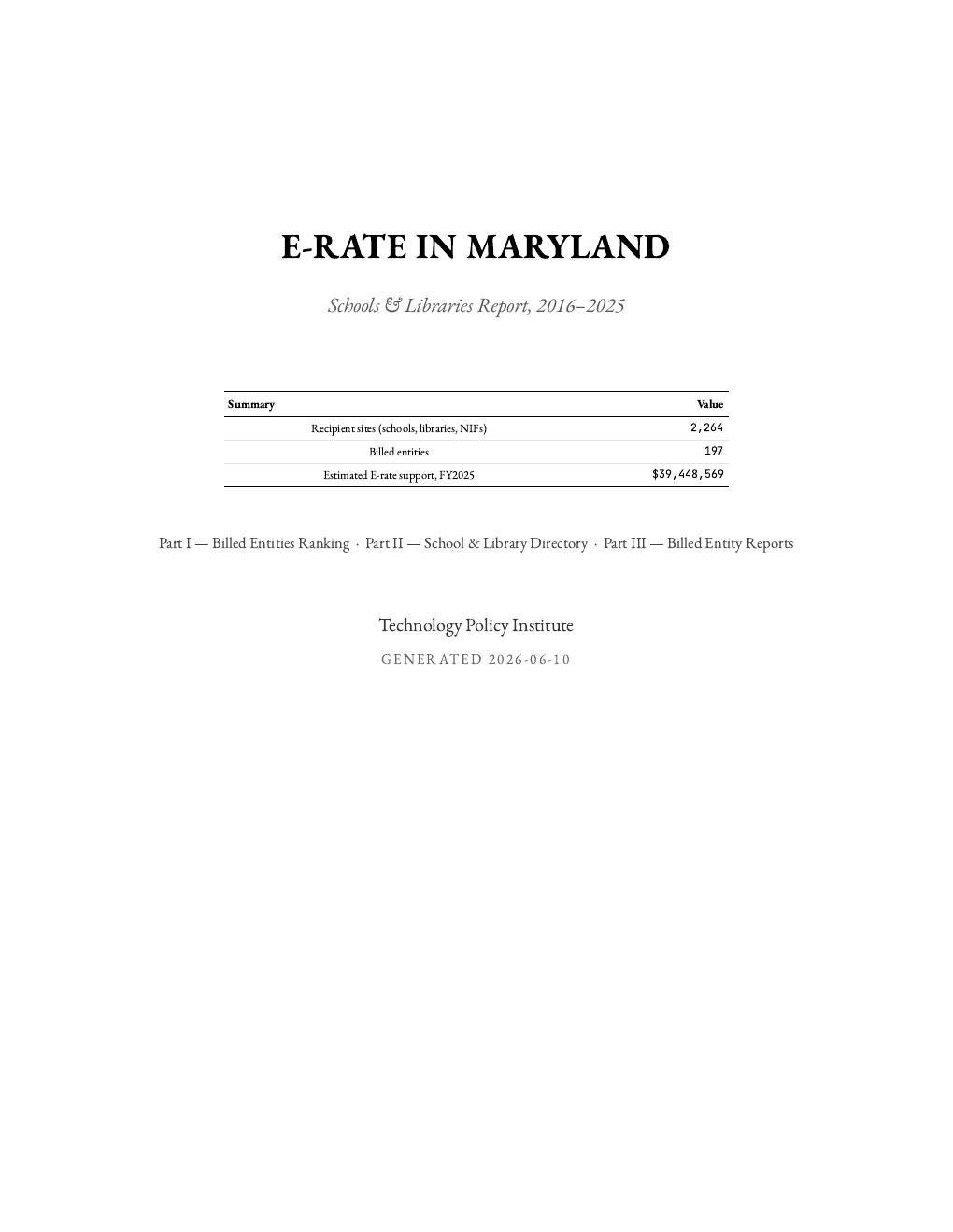 Maryland report cover