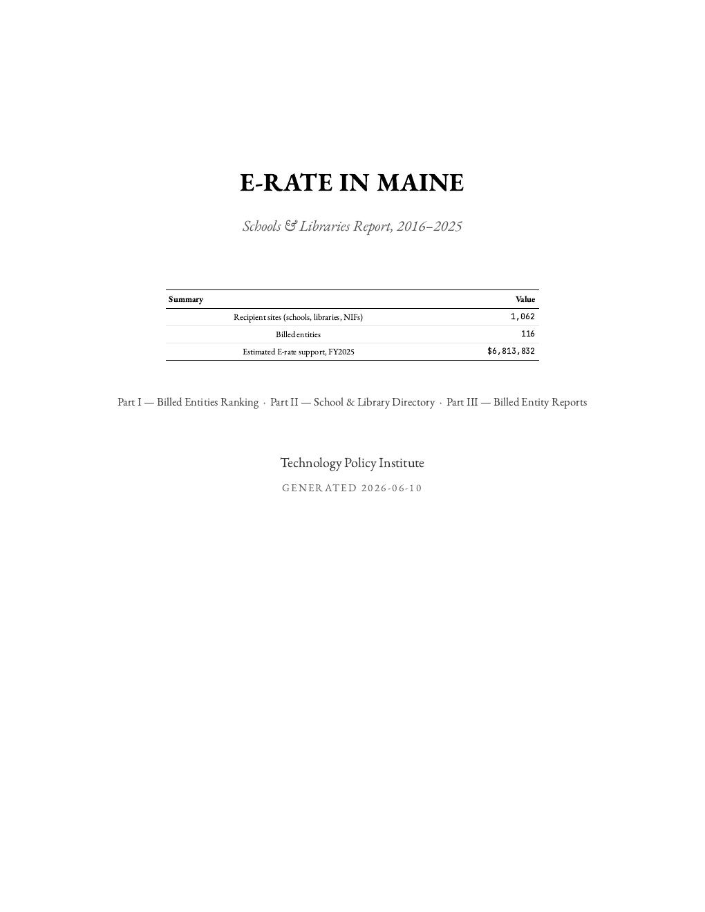 Maine report cover