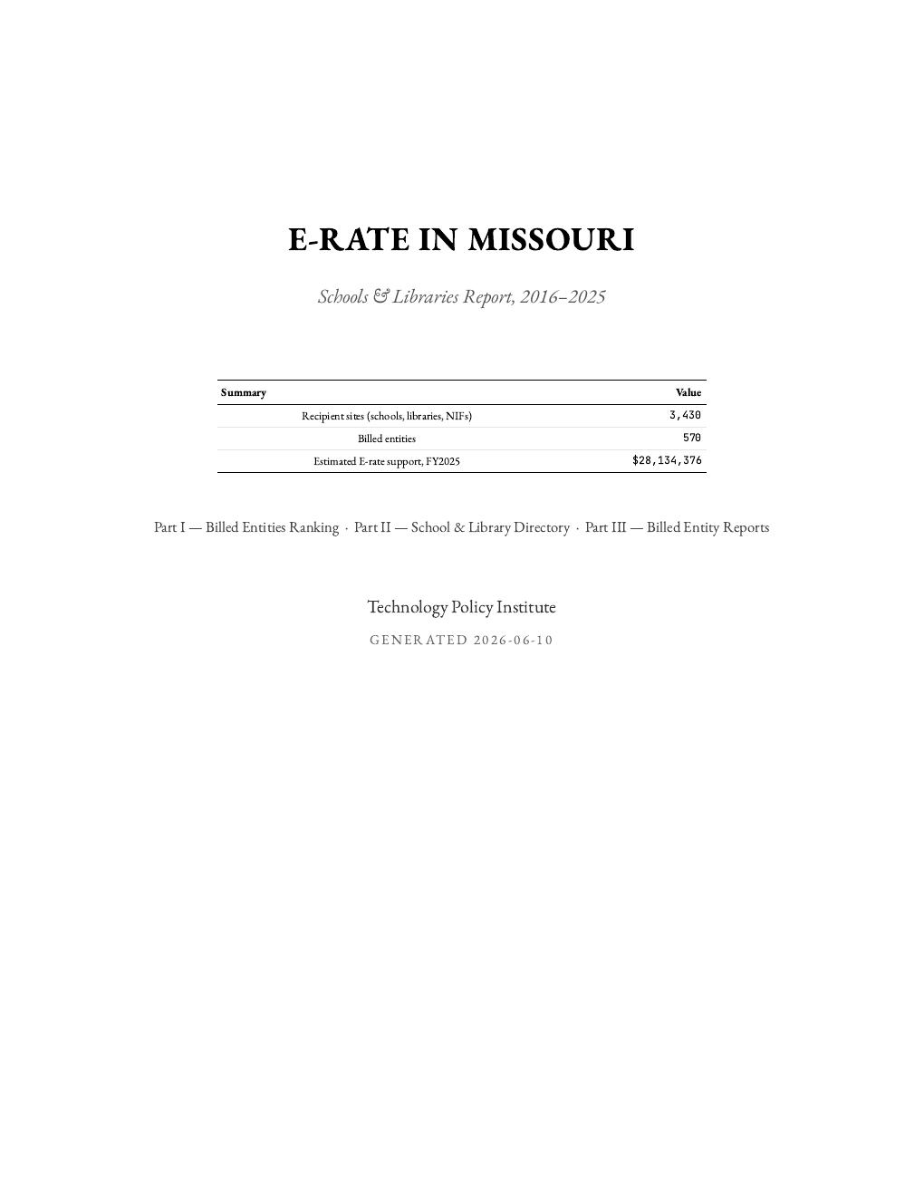 Missouri report cover