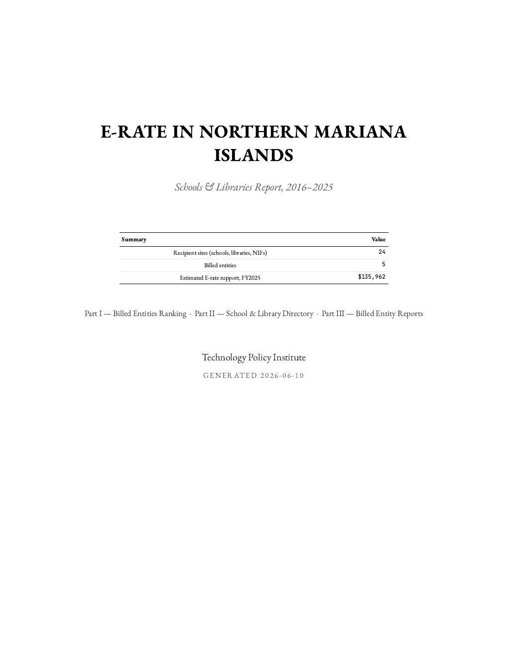 Northern Mariana Islands report cover